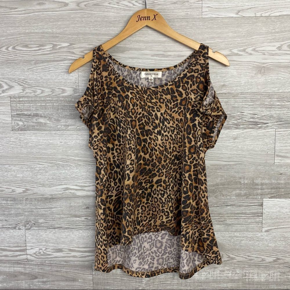Oxford Circus Leopard Print Open shoulder Blouse